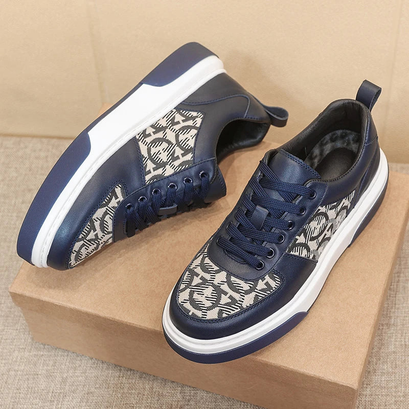 2025 Spring New Men's Shoes All Fashion Increase Board Shoes Senior Sense Retro Bar Fashion Shoes Non-slip Street Casual Shoes