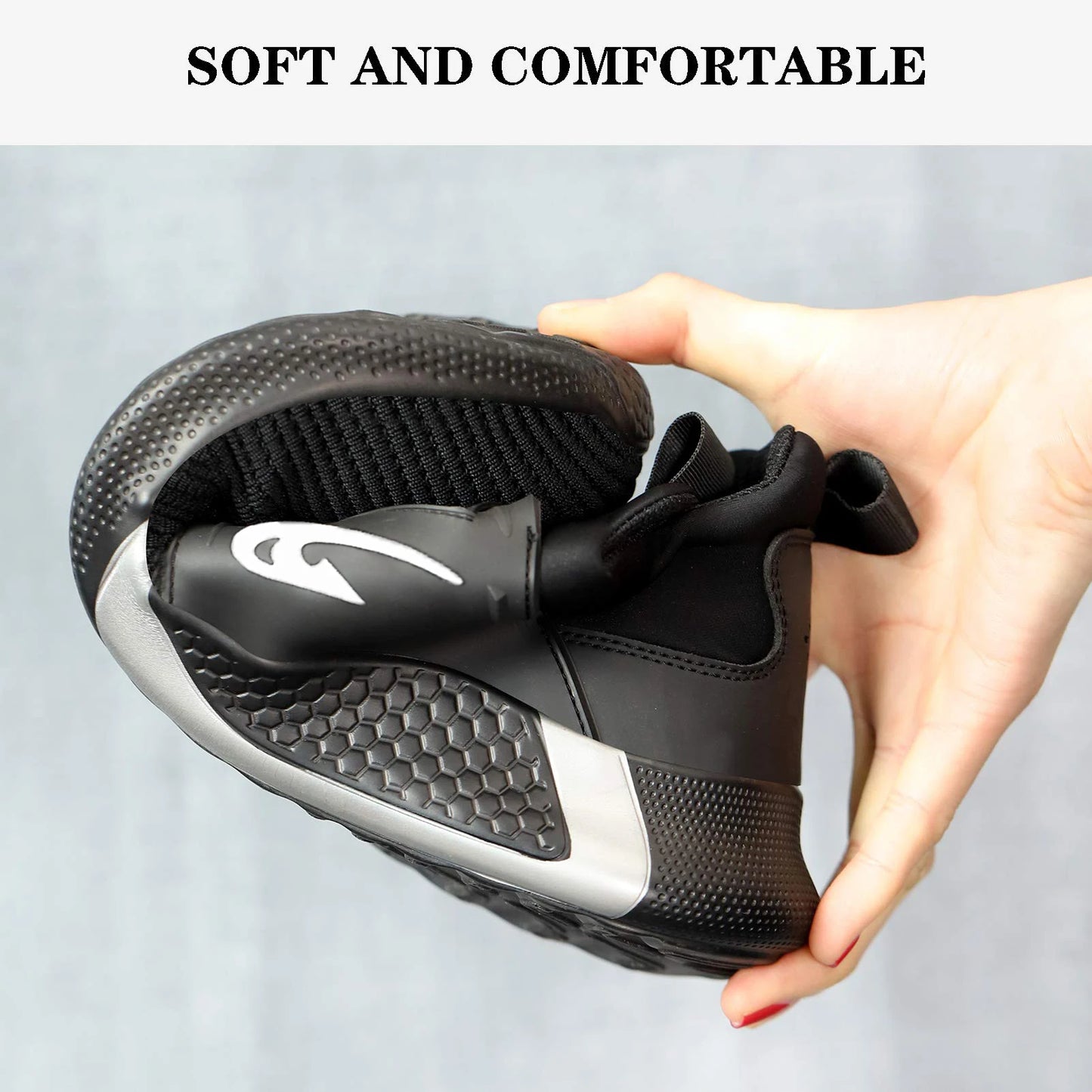 Steel Toe Men's Work Shoes Slip Resistant Lightweight Sole Tough Comfortable Shoes Man Safety Shoes Fashions Outdoor Sneaker