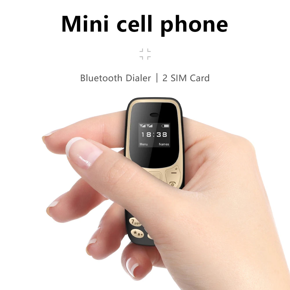 SERVO BM10 Mini Mobile Phone 2 SIM Card Bluetooth Earphone Voice Changer Dialer Low Radiation Sound Recording Small Cellphone