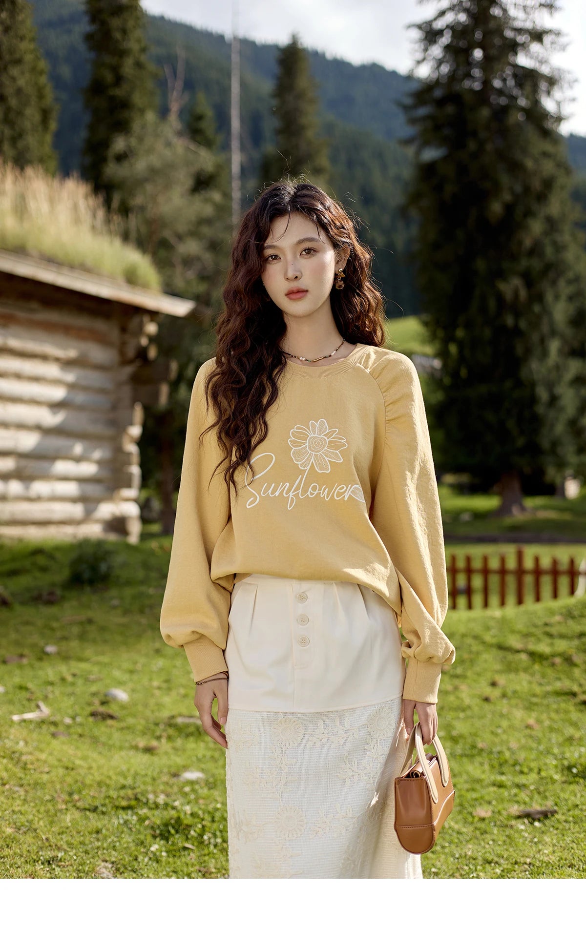 MISHOW Lace Embroidery Patchwork Fake Two-piece Skirt for Women 2024 Versatile Slim A-line Skirt Elegant Ruffle Skirt MPD42B0476