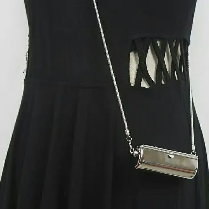 Lipstick Bag MINI Metallic Style Stainless Steel Chains Fashion Hasp Purse Euro-America Style