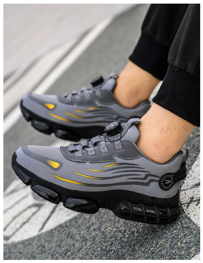 Rotating Button Safety Shoes Men Anti-smash Anti-puncture Work Shoes Fashion Men Safety Sport Shoes Security Protective BootsMen