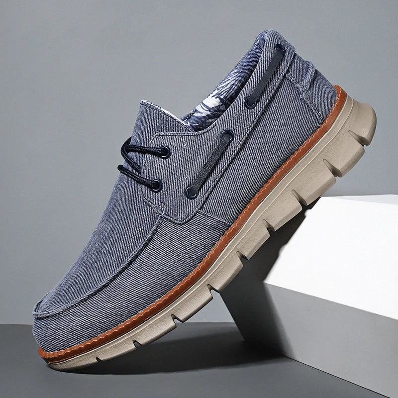 Men Canvas Sneakers with Soft Soles Casual Breathable Non-slip Men's Cloth Shoes Boat Shoes Men Comfortable Vulcanized Shoes