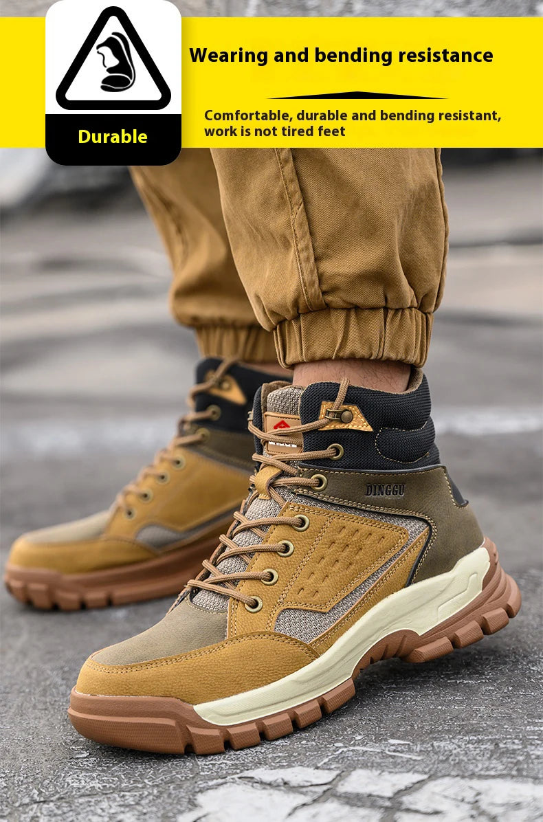 Outdoors Desert Boots Steel Toe Shoes Work Boots Indestructible Shoes Protective Boots Safety Shoes Combat Boots Puncture-Proof