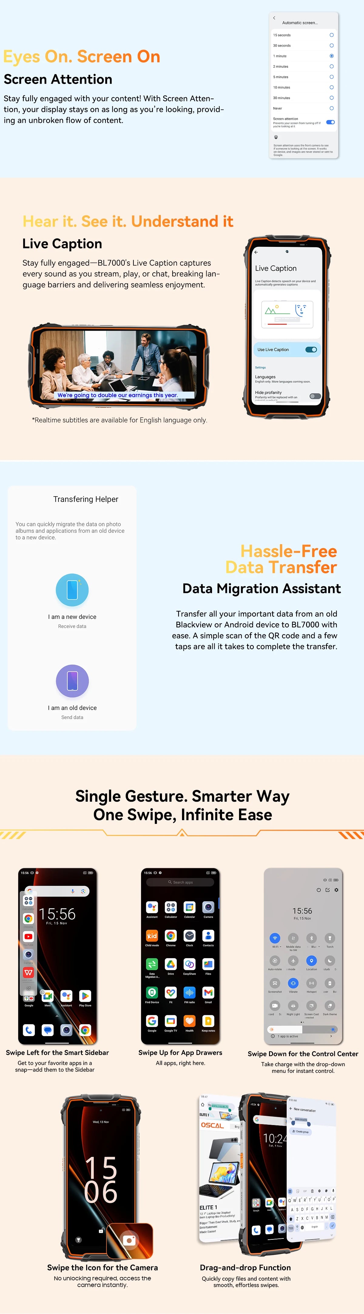 BLACKVIEW BL7000 5G AI Rugged Phone Deepseek GPT Android 15 Smartphone, 6.78" HD+2.4K Display 120Hz, 24(8+16)GB 256GB, 7500Amh