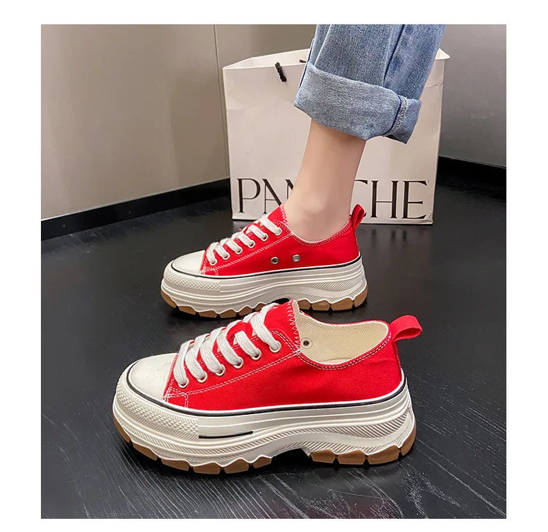 Canvas Womens Shoes High Platform Sneakers for Women 2023 New Breathable Woman Tennis Shoes Casual Women's Tennis Scarpe Donna