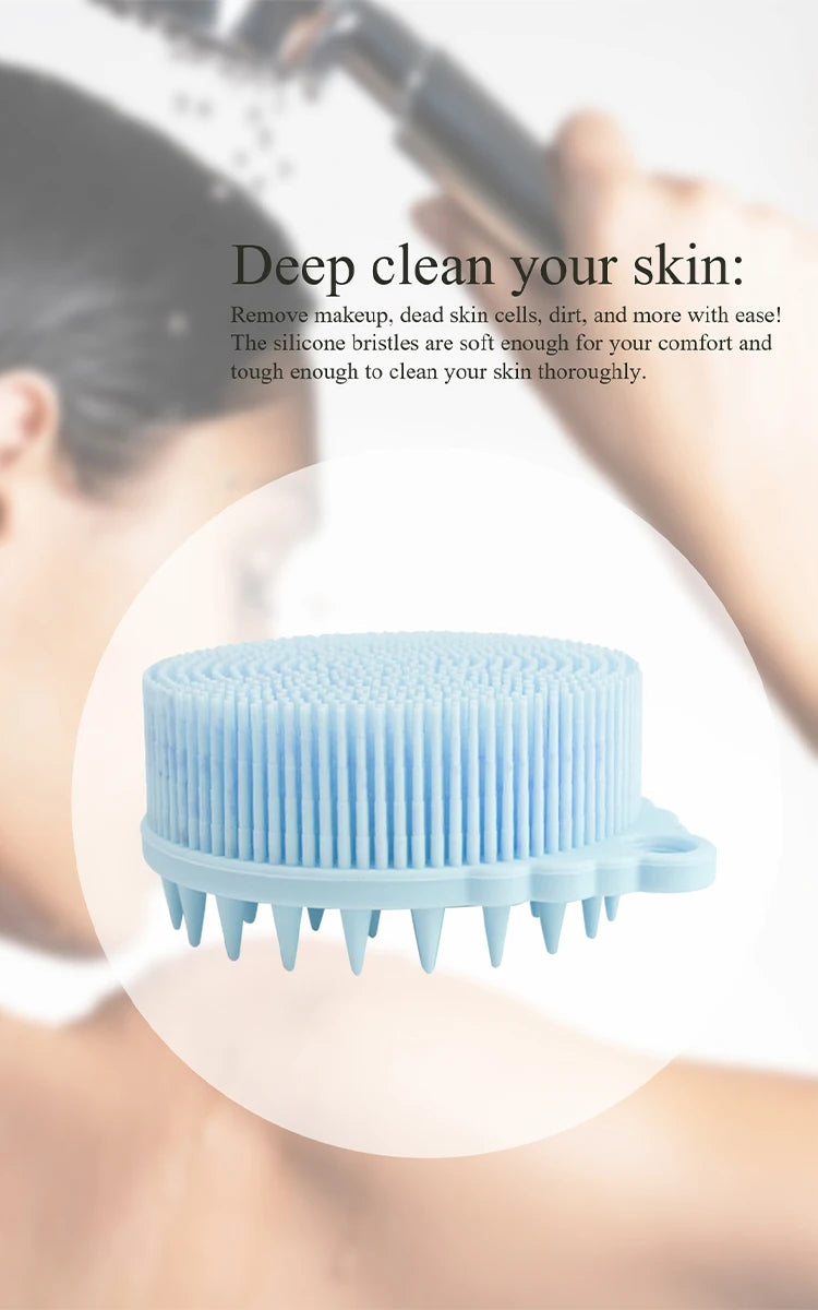 Exfoliating Shower Massage Scraper Bathroom Non-slip Bath Mat Back Massage Brush Silicone Foot Wash Body Cleaning Bathing Tool
