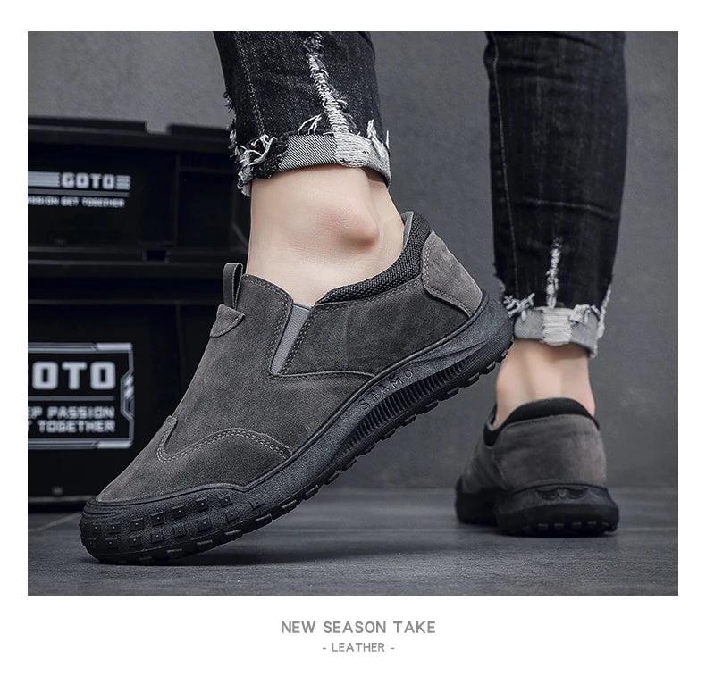 2025Men's Workwear Casual Sneakers Indoor Breathable Loafers Outdoor Seasonal Lightweight Beach Shoes Soft Sole Non-slip Fashion