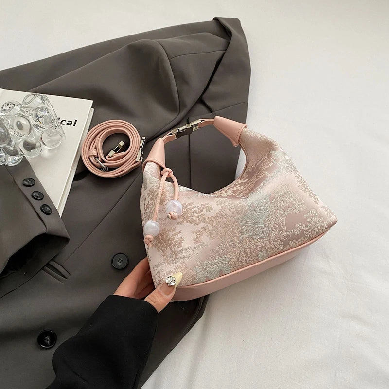 Fashionable Chinese Embroidery Handbag Brand Versatile Shoulder Bag 2025 New Chinese Style Tote Bag Trend Designer Travel Wallet