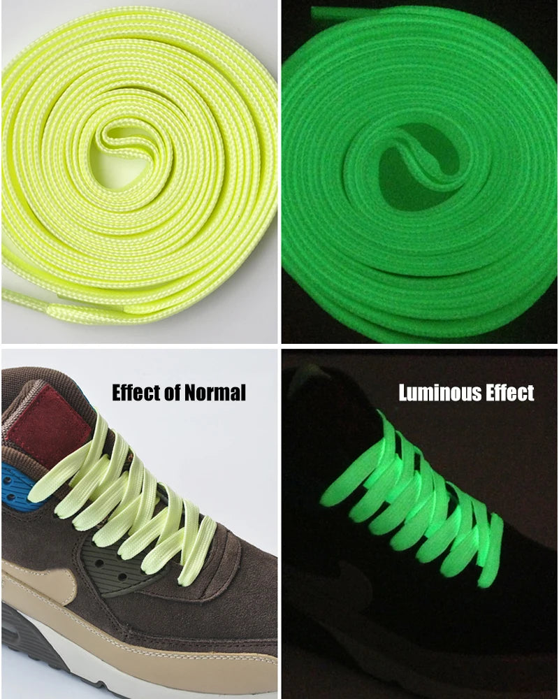 1pair Shoelaces Glow In The Dark Night Luminous Sports Shoes Accessories Elastic Laces Shoestrings Shoelaces for Kid Sneakers