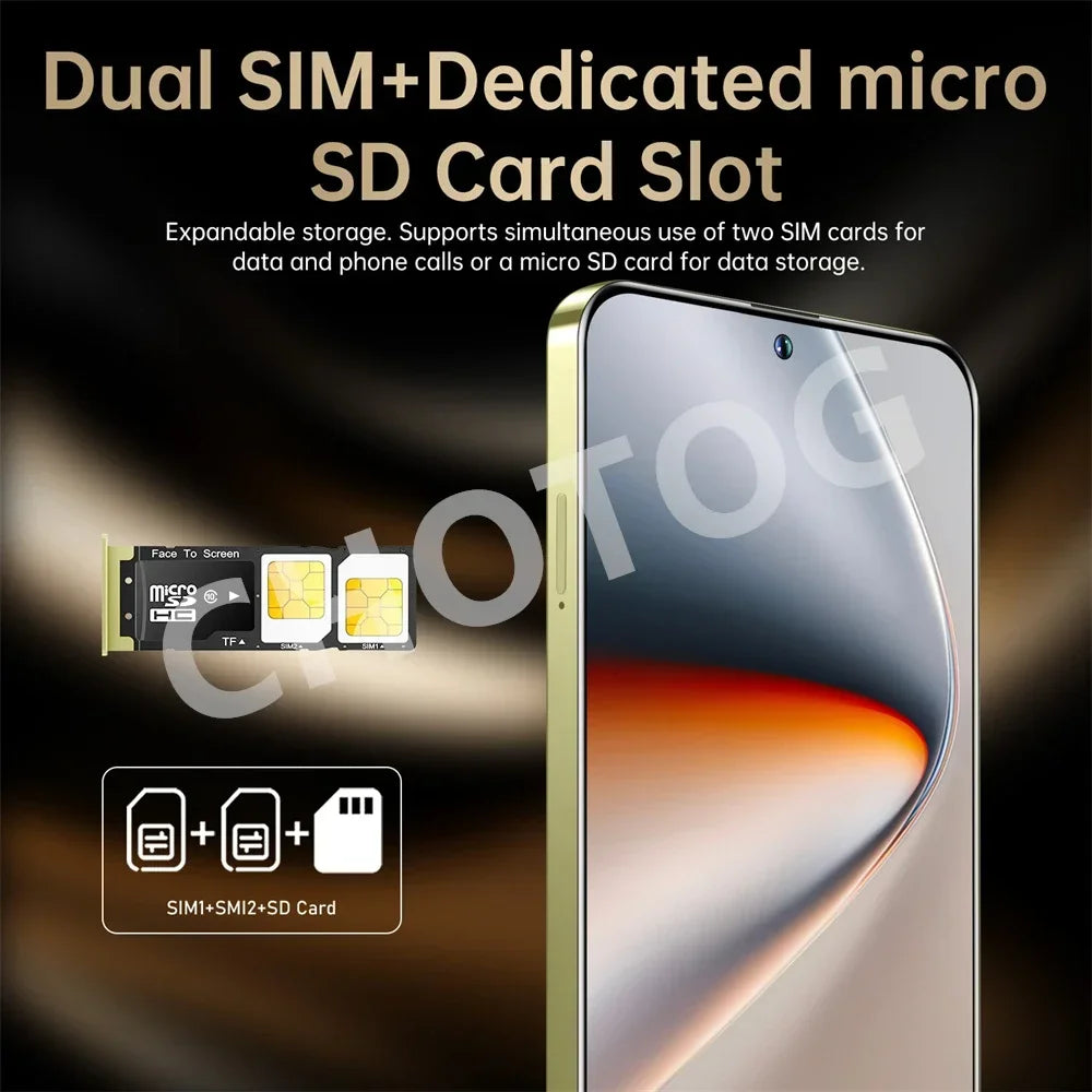 S+ 25 Ultra Global Version Original 7.3HD Mobile Phones 4G 5G Dual Sim Card Cell Phone Android 14 Smartphone 7800mAh Cellphone