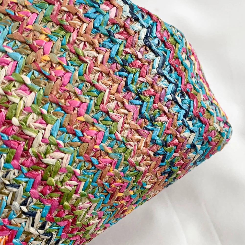 Fashion Designer Bag Luxury Women Bags Evening Clutch Colorful Straw Woven Shell Bag Beach Vacation Crossbody Bag Shoulder Bag