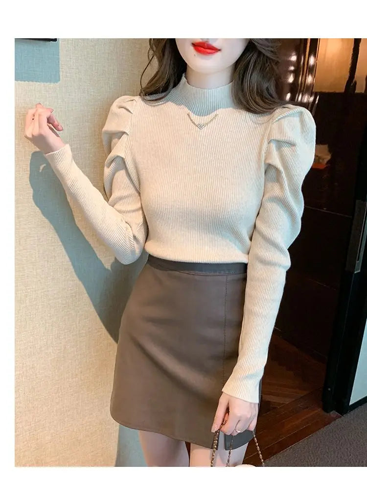 Autumn Winter Fashion Harajuku Sweater Women Elegant Casual All Match Pullovers Long Sleeve Knitting Tops Chic Female Clothes