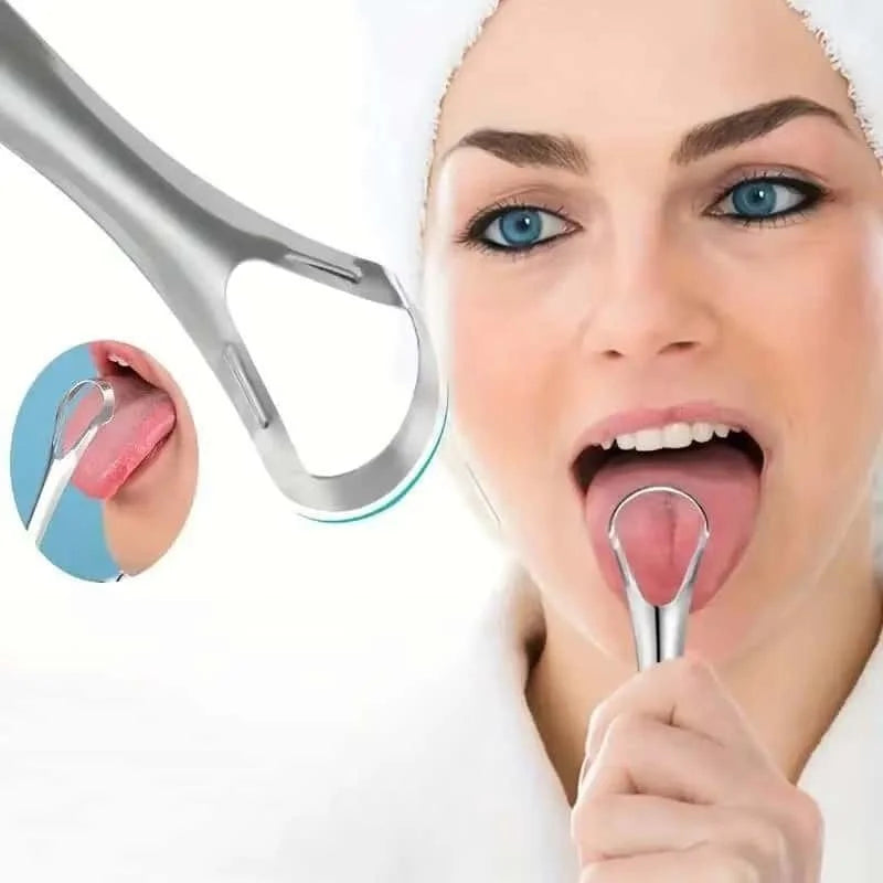 1pc Stainless Steel Tongue Scraper Tongue Coating Cleaner TongueCoating Brush Cleaning Tongue Coating Removing Bad Breath OralCa