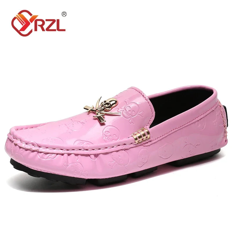 YRZL White Loafers Men Casual Shoes Handmade Lazy Shoes Men Loafers Moccasins Size 48 Breathable Slip on Driving Loafers for Men