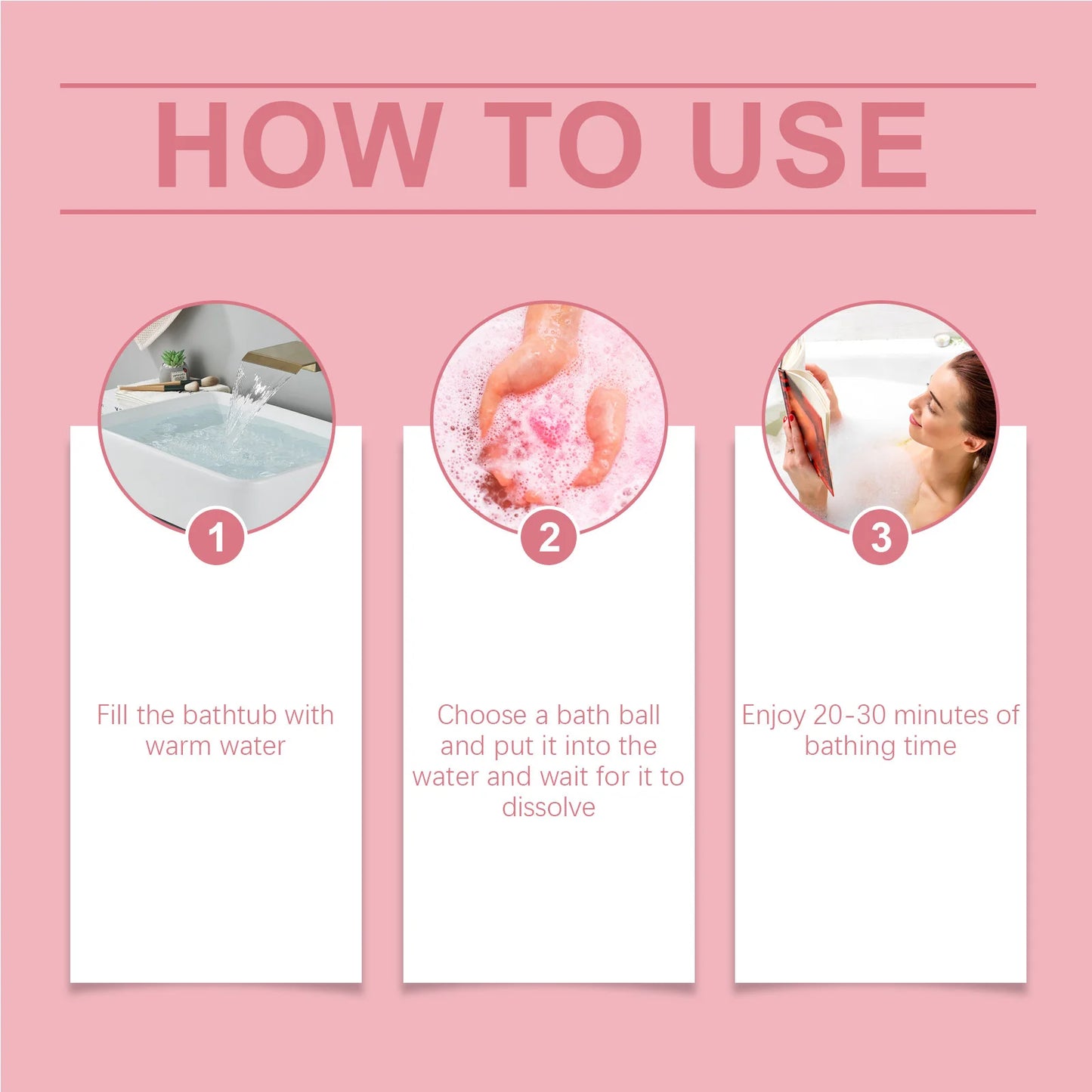 6pcs Fragrant Bath Bombs Moisturize Skin Exfoliating Deep Cleansing Body Relaxing Spa Stress Relief Handmade Natural Bath Ball