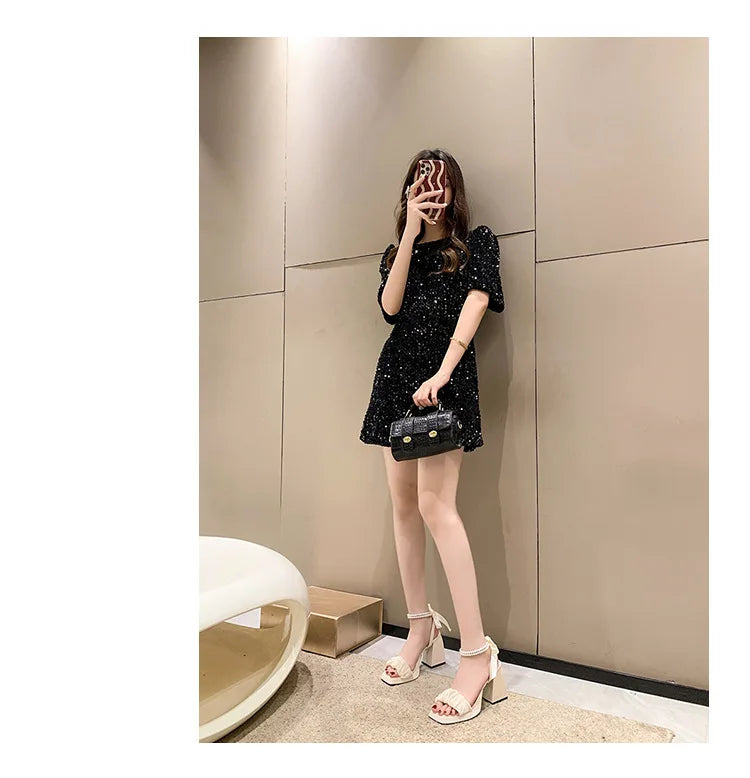 Comfort Shoes for Women Pearl Sandals Suit Female Beige Increasing Height Block Heels All-Match Black Bow 2024 Fashion Chunky Gi
