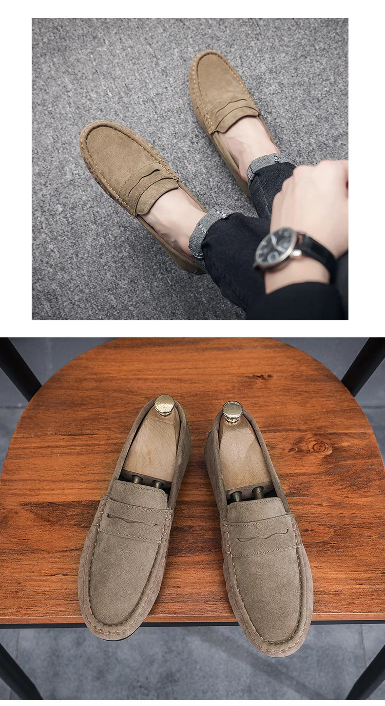 Men's Loafers, Lightweight and Breathable Casual Shoes, Mens Flat Driving Shoes, Soft Sole Slip-on Business Shoes, Moccasins