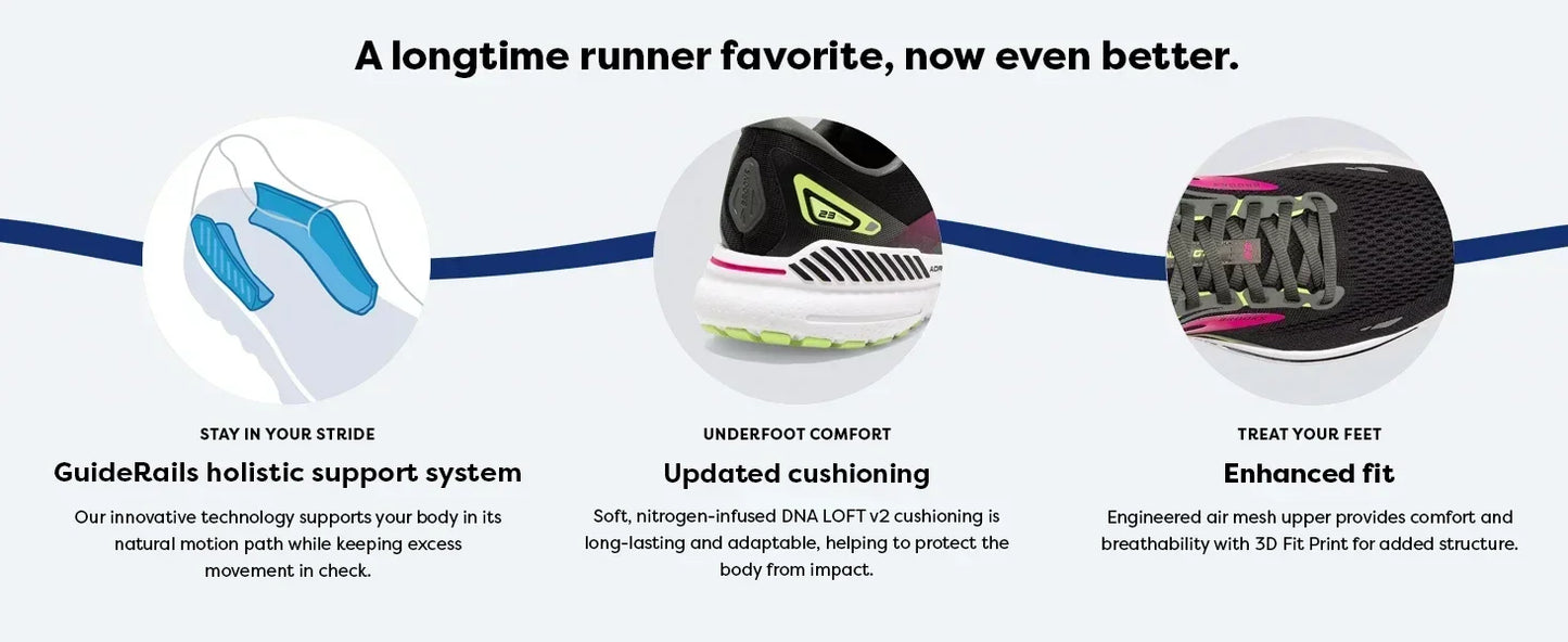 Brooks Men’s Adrenaline GTS 23 Shoes is Designed for Maximum Cushioning and Performance on Any Surface Shoes