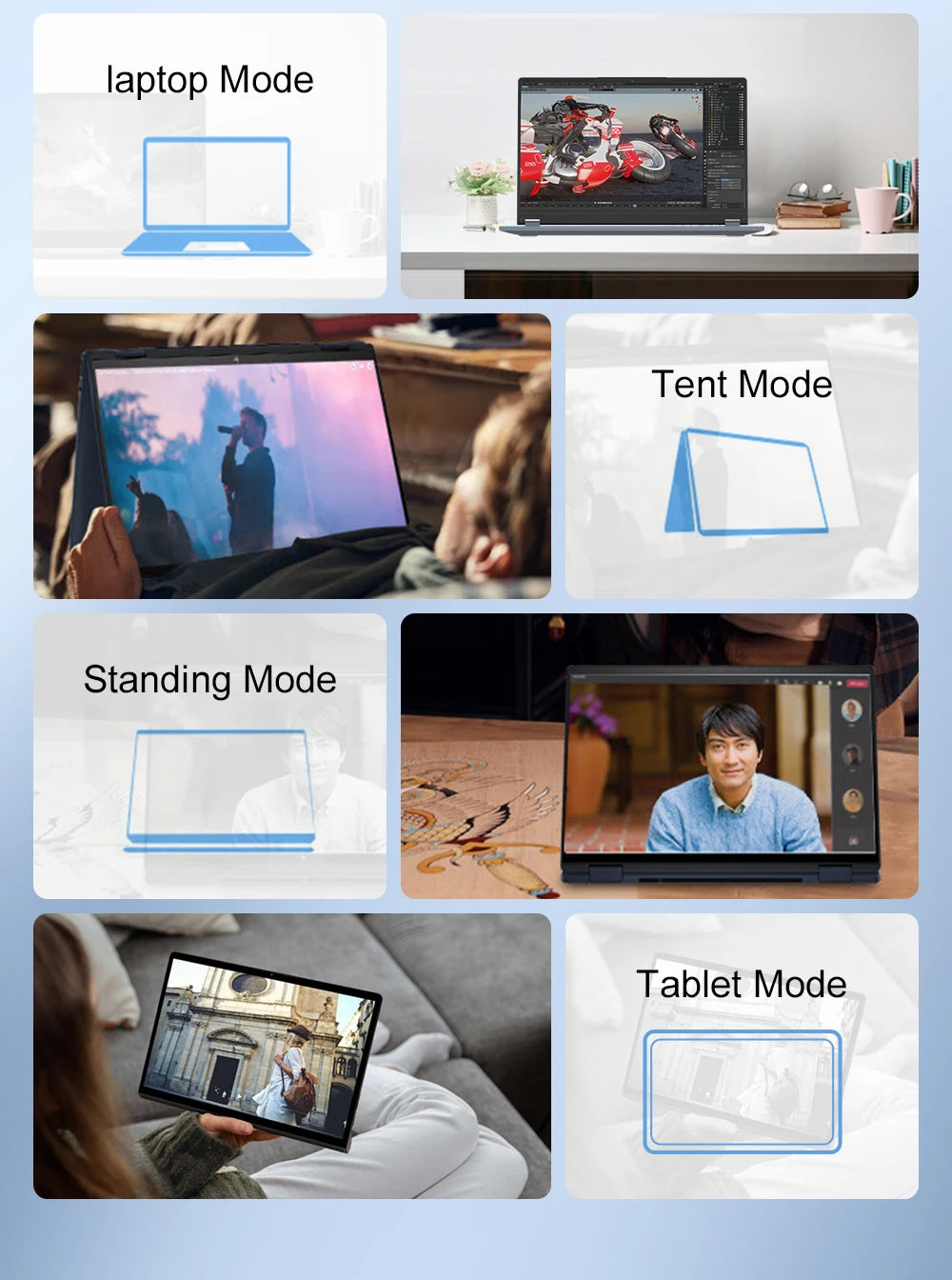 Ninkear YBOOK15 Laptop AMD Ryzen 3 3200U 15.6 Inch 360° Flip FHD IPS 1920*1080 Touchscreen 16G+512GB Backlit Keyboard Windows 11