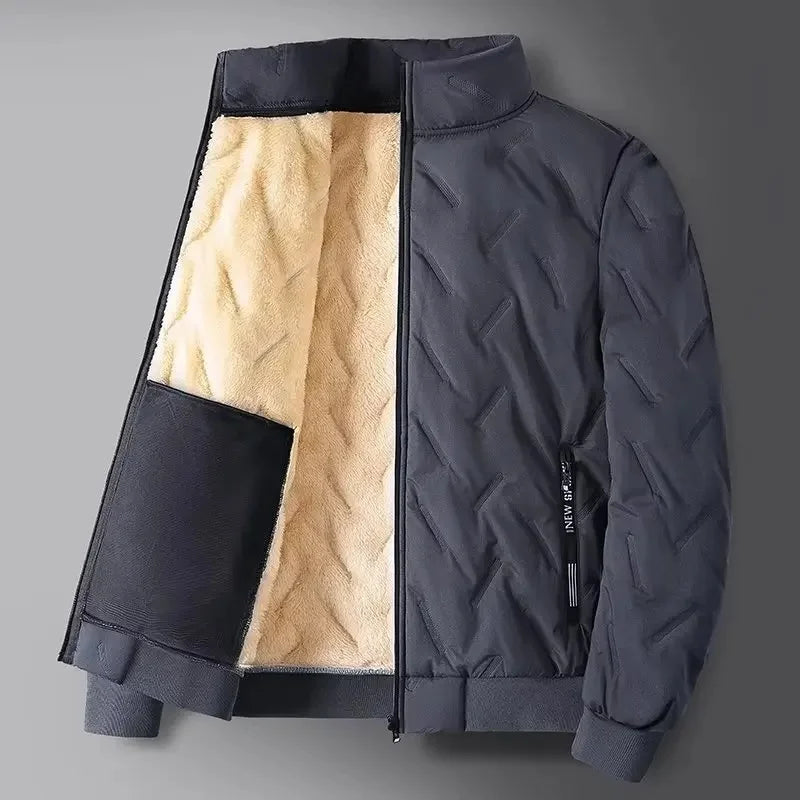 加厚抓絨衣男士冬季外套褲子套裝羊皮絨中老年棉衣爸爸裝中老年棉衣服