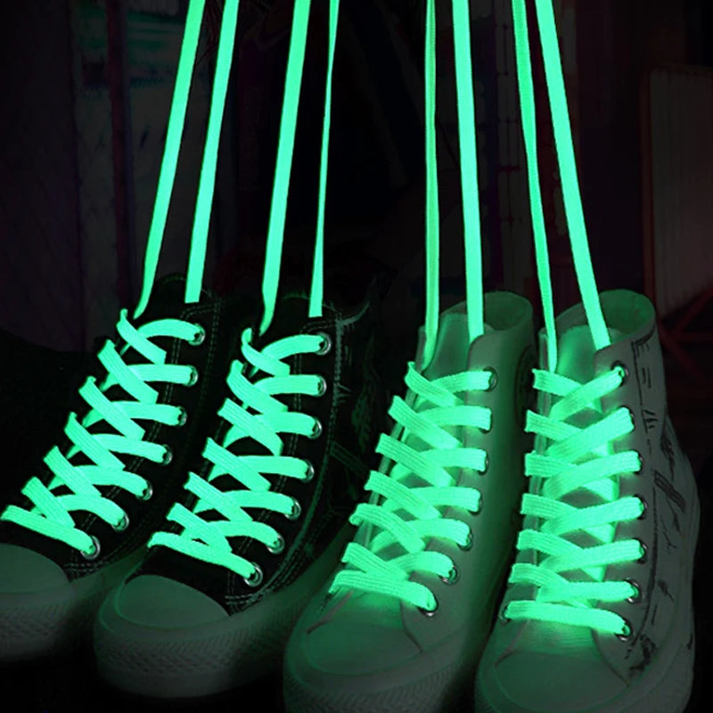 1pair Shoelaces Glow In The Dark Night Luminous Sports Shoes Accessories Elastic Laces Shoestrings Shoelaces for Kid Sneakers