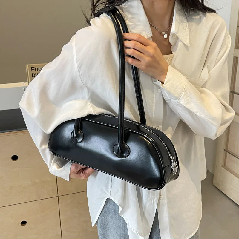 Advanced Sense Retro Pu Zipper Ladies Shoulder Bags Trend 2025 Light Luxury Hot Sale Bags for Women New Handbag Bolsas Femininas