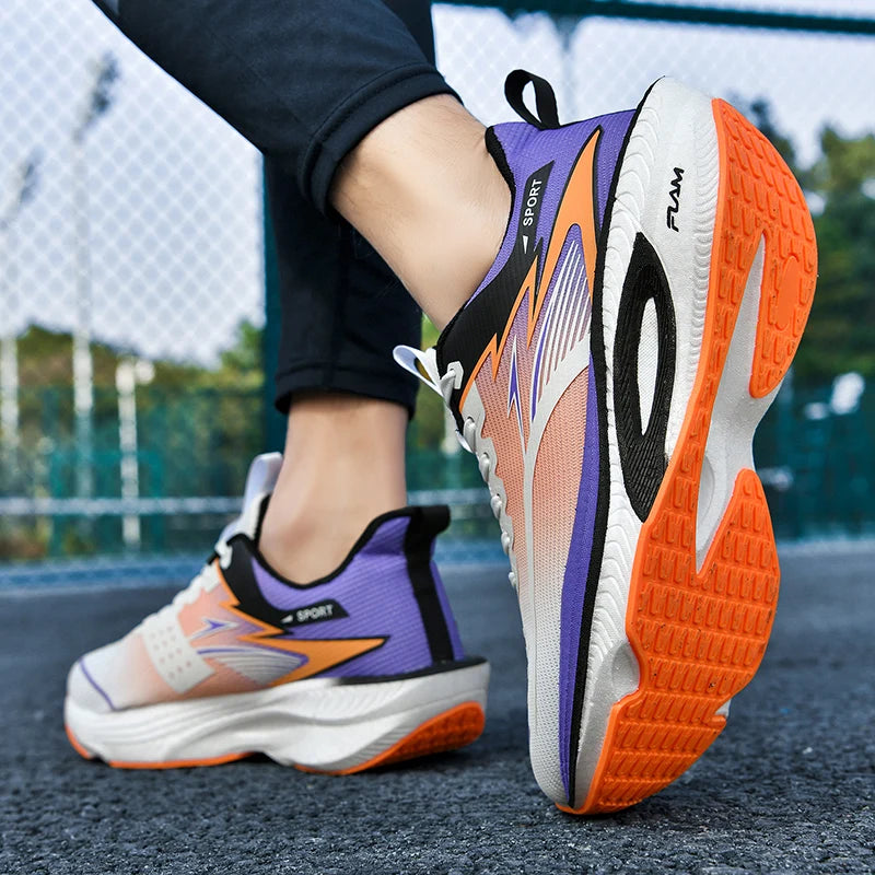 Couple Men's and Women's Carbon Plate Full-Length Summer Breathable Running Professional Breathable Running Shoes Shock-Absorbin