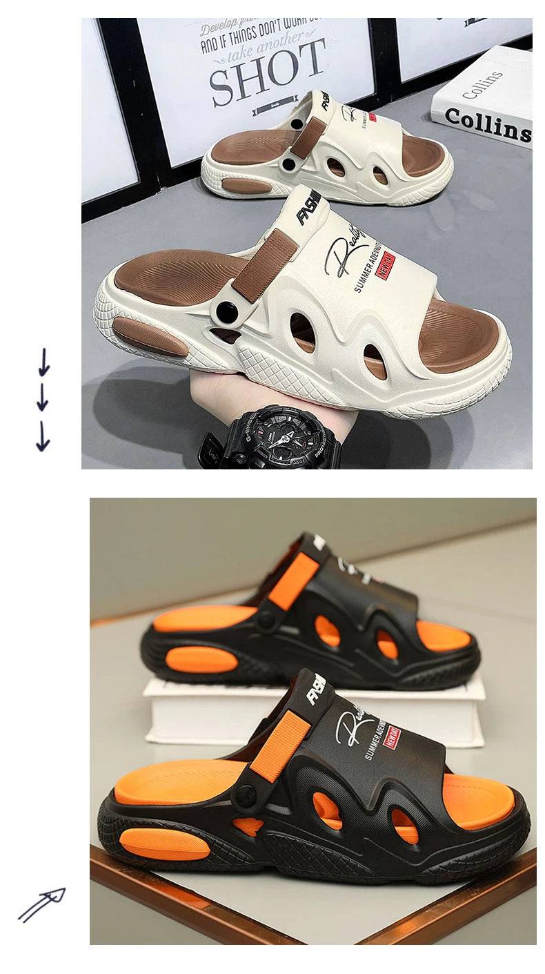 Sandals Beach Shoes Men's Slippers Soft and Comfortable Thick Bottom Wear-resistant Indoor and Outdoor Bathroom Unisex Fashion