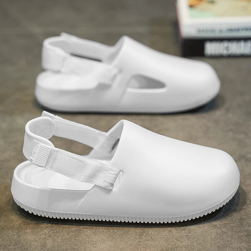 Summer Men Slippers Platform Outdoor Beach Sandals Clogs Quick Dry Non-Slip Indoor Home Slides Bathroom Shoe Male Casual Loafers