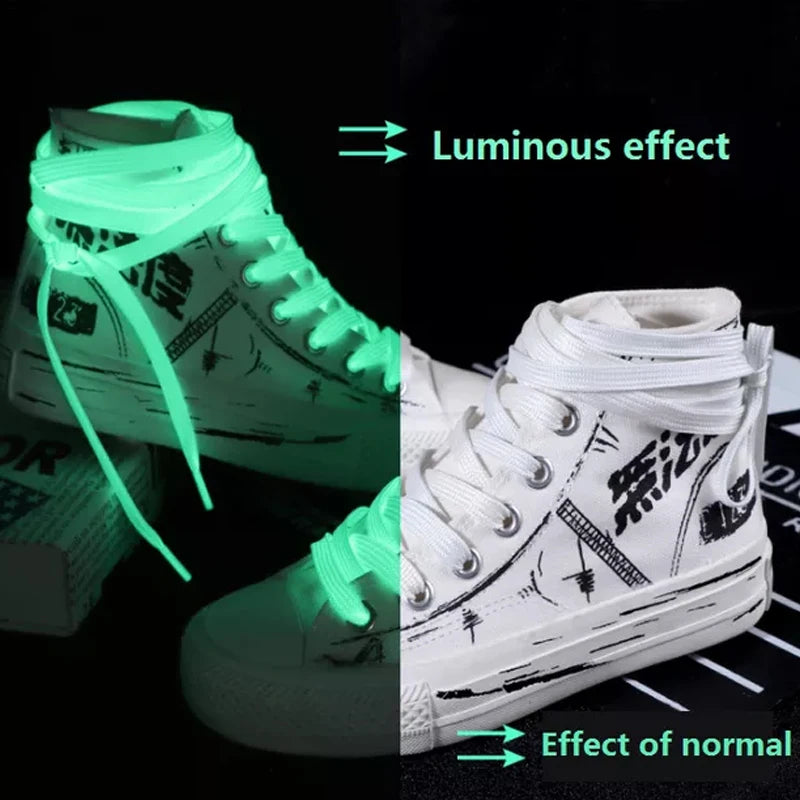 1pair Shoelaces Glow In The Dark Night Luminous Sports Shoes Accessories Elastic Laces Shoestrings Shoelaces for Kid Sneakers