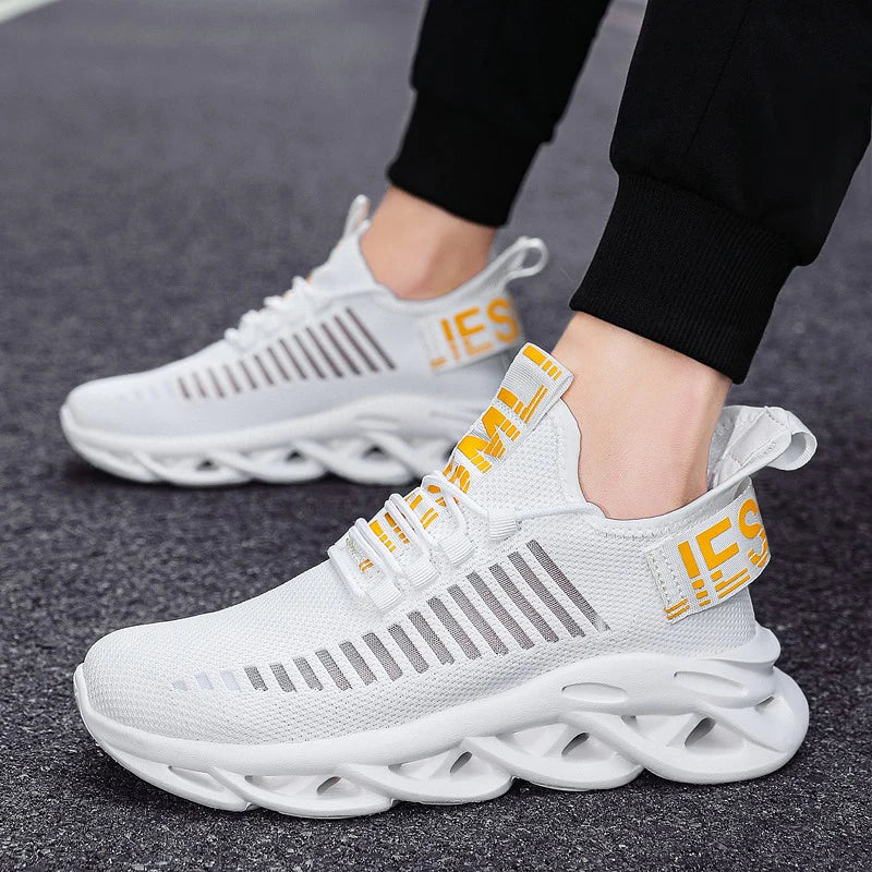 YRZL Men Shoes Comfortable Casual White Sneakers Breathable Platform Running Shoes for Men Mesh Tenis Sport Shoes for Men