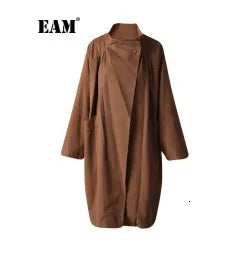 EAM Black Color-block Sequins Big Size Blazer Women New Lapel Long Sleeve Jacket Fashion Tide Spring Autumn 2025 CPG1490