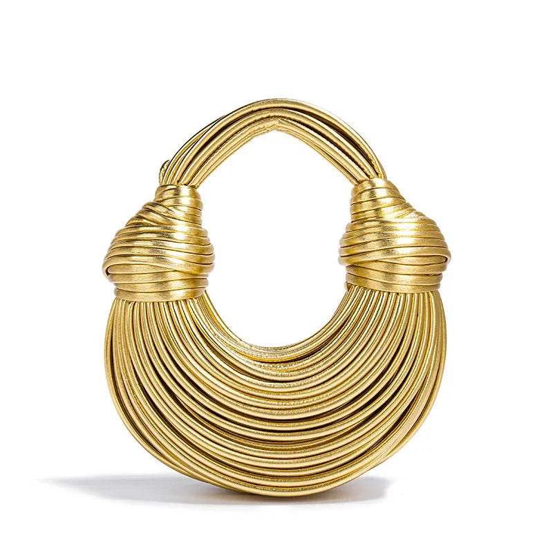 2024 New Fashionable Creative Women's Handbag Cross-border Style Hand-woven Label Bread Bag Underarm Bag Crossbody Clutch