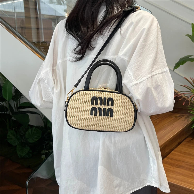 Crossbody Bags for Women 2025 New Summer Straw Bag High Quality Purse and Handbag Designer Shoulder Bag Cute Beach Bag