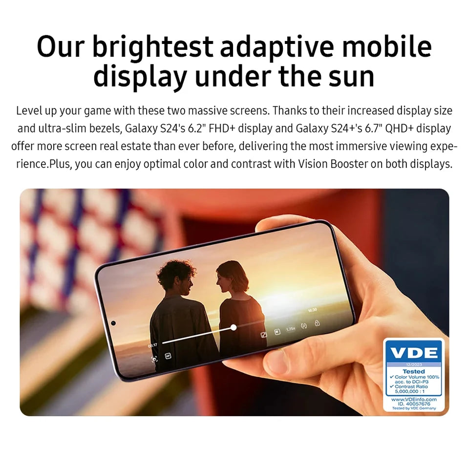 Samsung Galaxy S24 5G AI Smartphone Snapdragon 8 Gen 3 6.2" 120Hz AMOLED 2X Display 50MP Qual Camera Cell Phone 25W