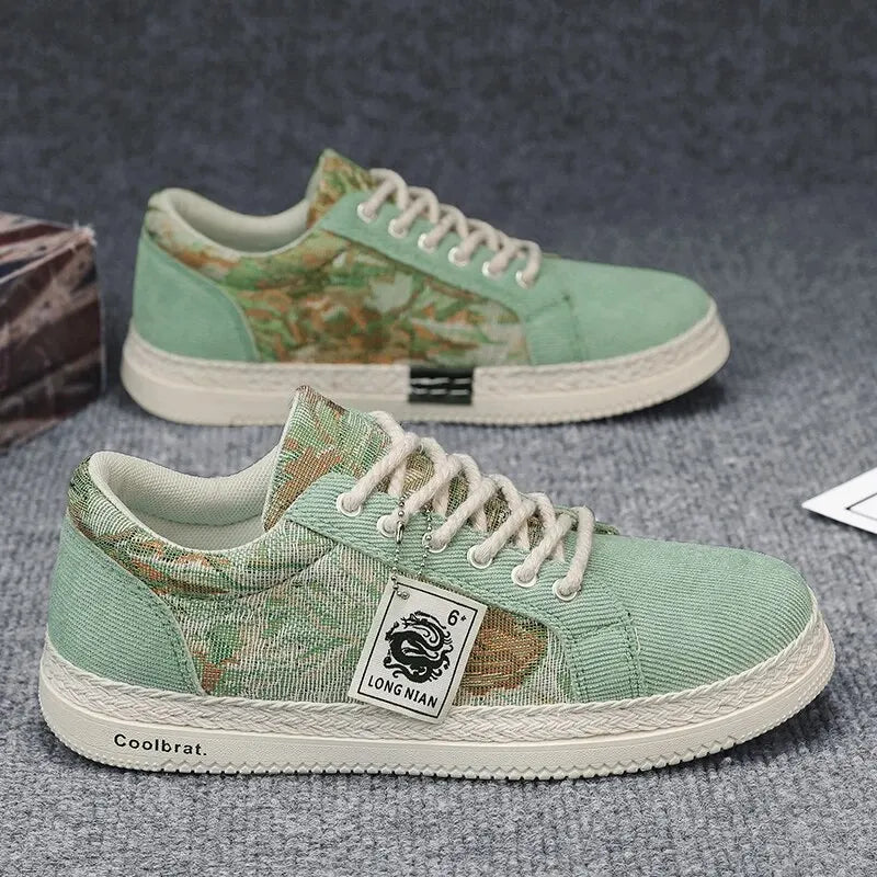 Canvas Men's Shoes Versatile Summer Trend Sports And Leisure Low Top Board Shoes Men's Cloth Shoes Soft Soles Work Shoes