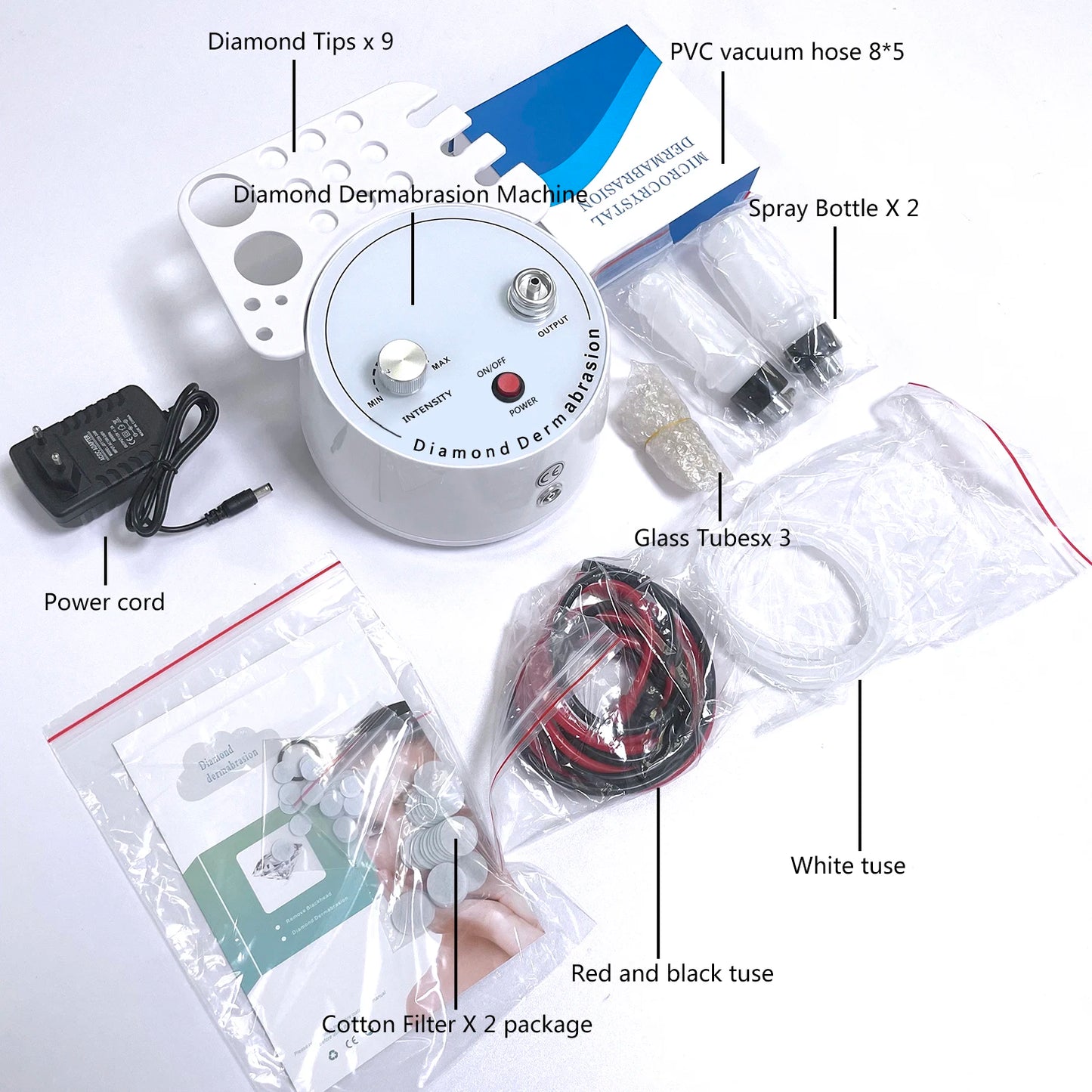 Combo Beauty Tool Set Diamond 3 In 1 Scar Microdermabrasion Dermabrasion Machine Water Spray Exfoliation Wrinkle Face Peeling