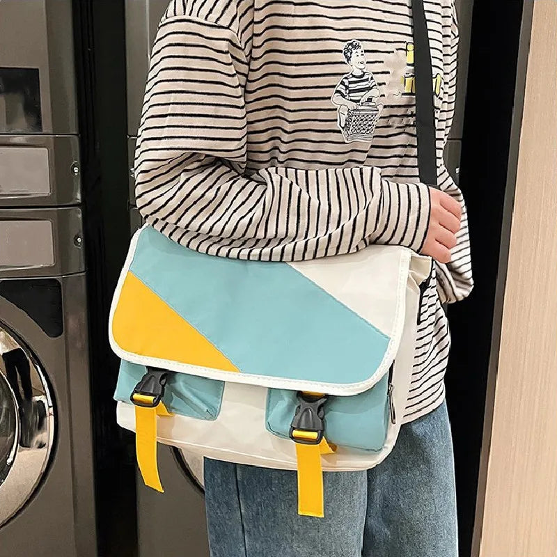 Waterproof Nylon Messenger Bags for Women Canvas Handbags Shoulder Crossbody Bag Large Capacity Casual Students School Bags