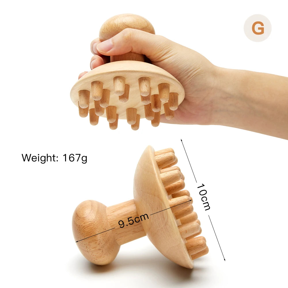 Wood Therapy Massager Anti-Cellulite Gua Sha Tool Deep Tissue Relax Massager for Body Face Lifting Maderoterapia Roller