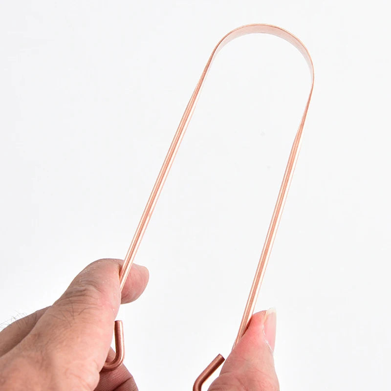 1 PC Copper Tongue Scraper U Shaped  Cleaner Travel Handy Case Remove Breath Cleaning Coated Oral Hygiene Scrapper Tools