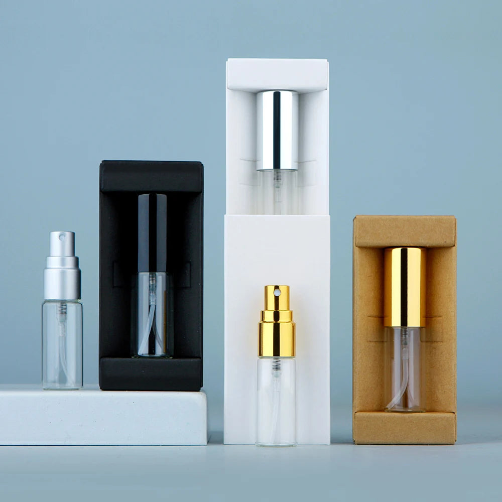 50 件/批 5ml 香水瓶配香水紙盒香水可填充霧化器噴霧瓶噴霧器定制 LOGO 另付費