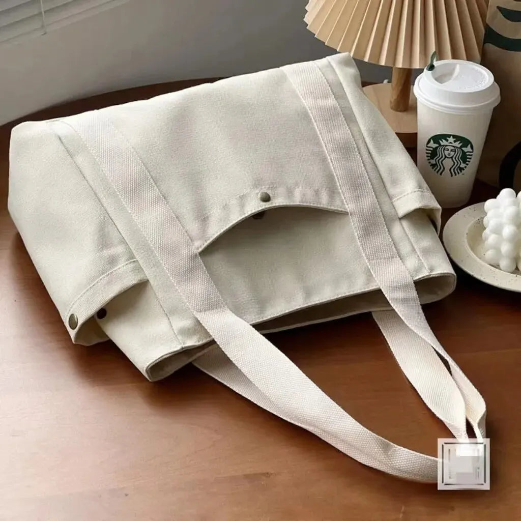 Large Capacity Tote Canvas Bag for Work Outgoing High Appearance Commuting Versatile Art Student Clothing Book Shoulder Bag Bag