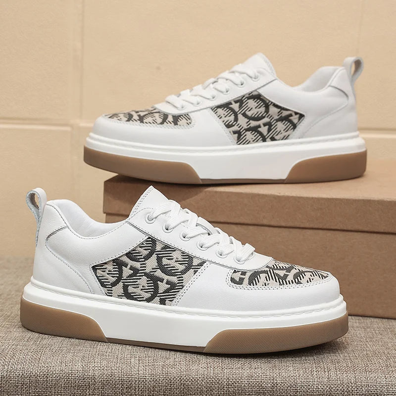 2025 Spring New Men's Shoes All Fashion Increase Board Shoes Senior Sense Retro Bar Fashion Shoes Non-slip Street Casual Shoes