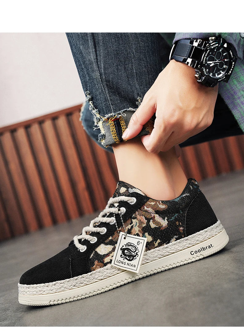 Canvas Men's Shoes Versatile Summer Trend Sports And Leisure Low Top Board Shoes Men's Cloth Shoes Soft Soles Work Shoes