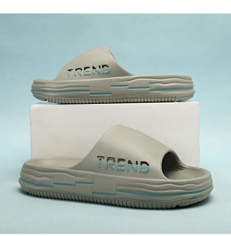 Men's Non-Slip EVA Platform Slides Comfortable Soft Sole Cloud Slippers For Indoor Outdoor Bathroom Beach Summer Sandals for Men