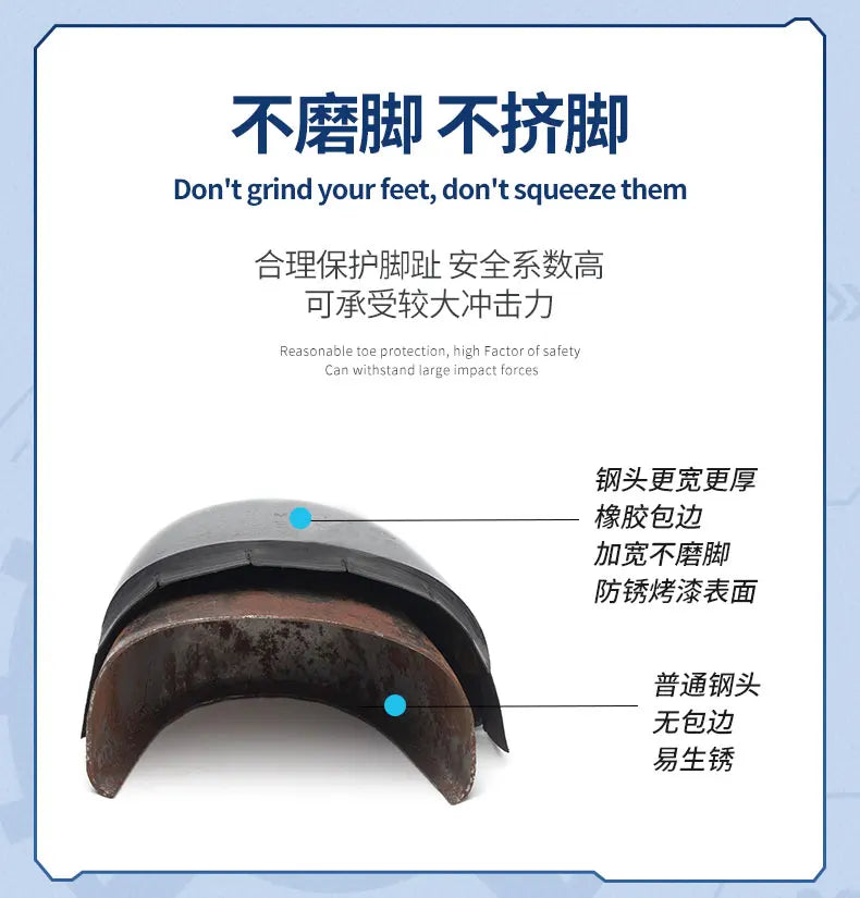 Rotating Button Work Sneaker Air Cushion Steel Toe Safety Boots Anti-Smash Work Shoes Indestructible Protective Safety Shoes Men