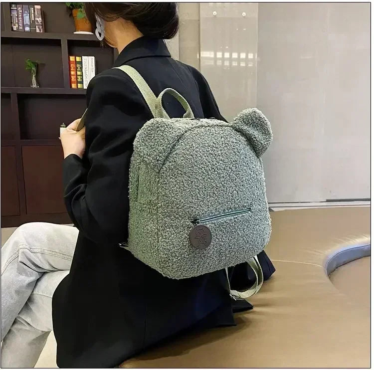 Girl Cute Backpack Women Sweet Travel Backpack Bag High Quality School Bag Girl Solid Soft Handbag Backpack Women