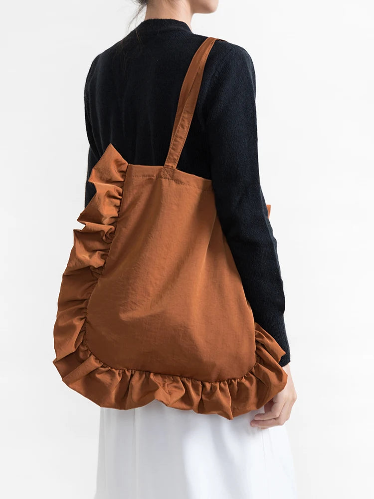 MABULA Ruffled Women's Casual Shopper Handbag Ruched Chic Ultra Thin Shoulder Hobo Purse Large Capacity Tote Bag for work