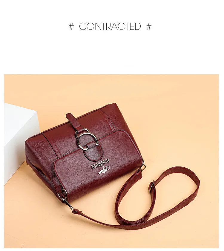 2025 Women's Single Shoulder Bag PU Soft Leather Texture Large Capacity Crossbody Handbag Simple Small Square Fashionable Bag